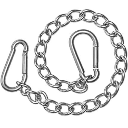 DISMBOON Hanging Chair Chain with Two Carabiners, 400KG Capacity Heavy Duty 304 Stainless Steel Extension Chain Kit for Swinging Chair Egg Chair
