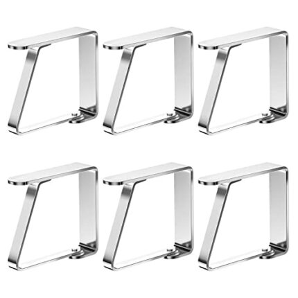 Dicsonizea 6 Pieces Table Cloth Clips for Outside Table, Stainless Steel Tablecloth Clips, Heavy Duty Table Cover Clamps, Flexible Table Cloth Ho