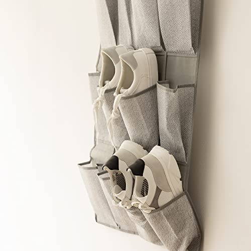 Navaris Over Door Shoe Storage - Hanging Shoe Organiser For Cupboards And Wardrobes - Hanging Shoe Rack - Behind Door Space Saving Organizer - Li