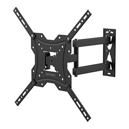 GRIFEMA GB1004 Swivel TV Wall Bracket, for 26-55 inch Screens, for Flat & Curved TV up to 30KG, Tilt (+ 5°,-10°), VESA Mount 75x75MM to 400X400MM
