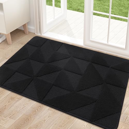 OLANLY Indoor Door Mat, 32x48, Non-Slip Absorbent Resist Dirt Entrance Rug, Machine Washable Low-Profile Inside Entry Door Rugs for Entryway, Nav
