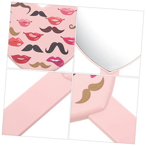 FOMIYES 5pcs handle mirror mini mirrors mirror handheld mini vanity mirror pink heart shaped mirror cosmetic hand mirror bedroom mirror plastic h