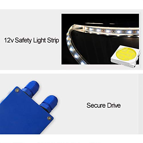 Oval Illuminated Bathroom Mirror with Led Light and Demister Pad Touch Sensor Wall Mounted Makeup Shaving 2 Sizes, d,