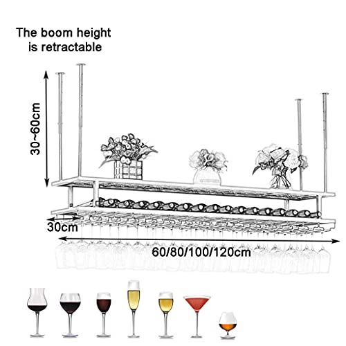 EYLINK Wine Racks,Wine Glass Rack Cabinet Holder - Wall Bottle Glass Shelf Ceiling, Wine Cabinet Barniture, Wine Storage Display Decor,60Cm