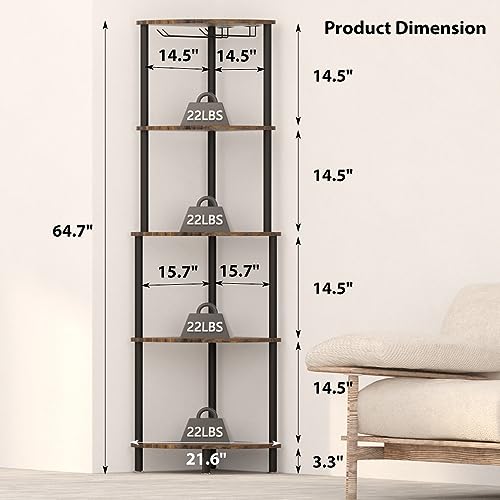 Kokorona Corner Wine Rack with Glass Holder