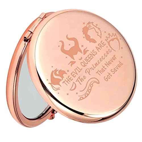 CENWA Villains Movie Pocket Mirror Evil Queen Fans Gifts The Evil Queens Are The Princesses That Never Got Saved Compact Mirror (Never Got Saved