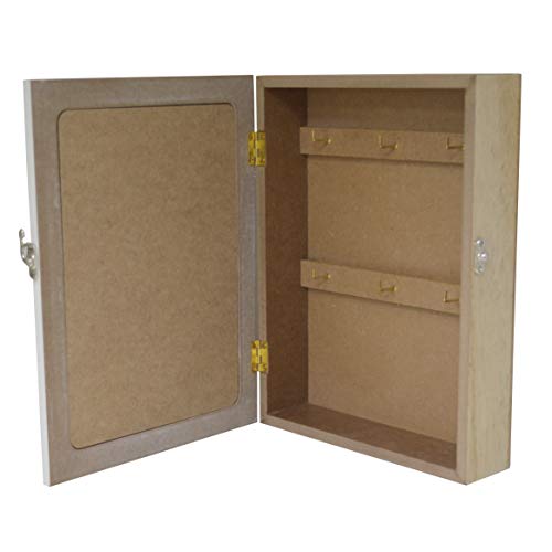 Maison Des Cadeaux 6 Key Hook Holder Cabinet Heart Design Style 'Home' Hangable Wall Mounted Key Box (US245)