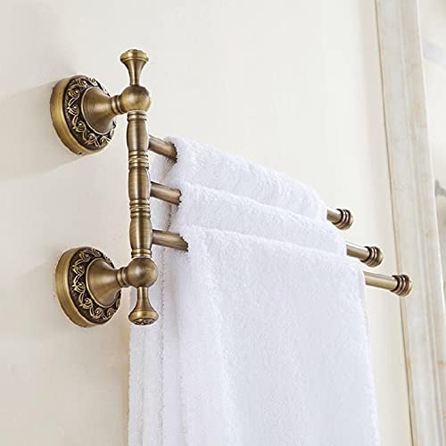 HIGOH Towel Racks, Towel Rail for Bathroom,European Copper Hand Towel Holder,Toilet Towel Bar,Bathroom Antique Rotate Towel Bar Antique Activitie