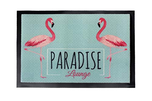 Carpido Doormat Interior Dirt Trapper Mat – Non-Slip Entrance Mat Washable Doormat 40 x 60 cm Flamingo Design – Suitable