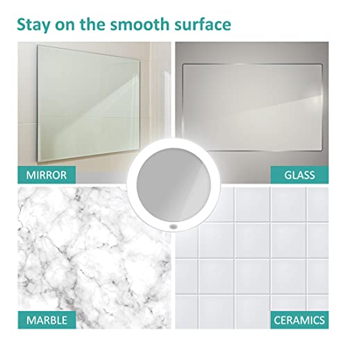 EMKE Magnifying Vanity Mirror with LED Light - 5X Portable Illuminated Travel Makeup Mirror, Bathroom Shaving Mirror with Natural Daylight, Butto