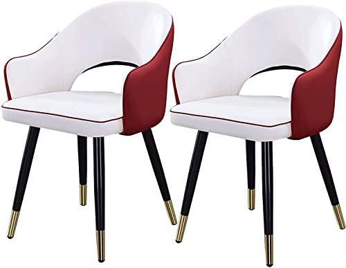 dining chair Office Reception Chairs Business Dining Chairs Set Kitchen Dining Room Chairs Modern PU Leather Hollow Out Back Padded Soft Seat Liv