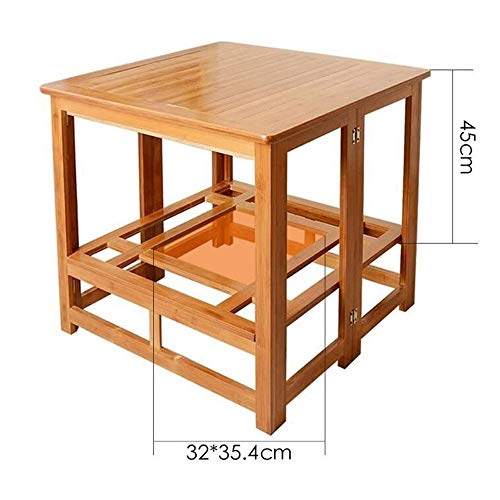 N/A Solid wood Folding table Garden Tables dining table Home Double Square Solid Wood Dining Table Multi-function Grilled Fire Rack