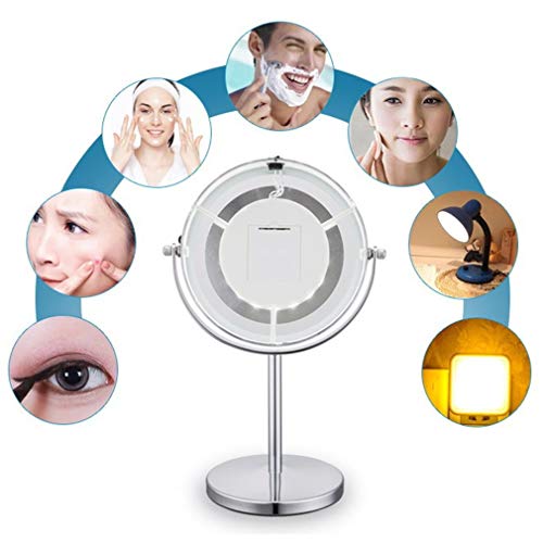 SkiPdr 5X Magnification Facial Makeup Cosmetic Mirror Round LED Light Makeup Mirror