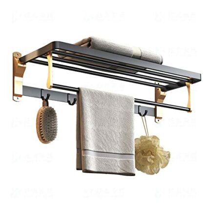 HIGOH Towel Racks, Bathroom Towel Rack Wall Mounted Towel Holder,Bathroom Towel Rack,Space Aluminum Bath Towel Shelf,Wall Mounted Light Hardware
