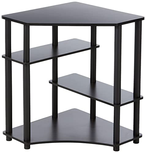 Furinno Turn-N-Tube Space Saving Corner Desk with Shelves, Espresso/Black, 79 (W) x 72.4 (H) x 57.2 (D) cm