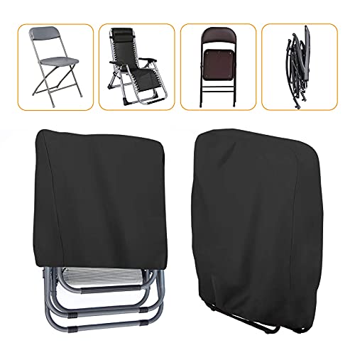 Garden Chair Cover, 2Pcs Folding Chair Covers Patio Reclining Chair Cover, Windproof, Anti-UV, Hydrophobic Oxford Fabric Outdoor Patio Sunbed Cov