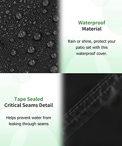 Landrip Garden Furniture Covers, Extra Large Outdoor Garden Table Covers Rectangular, Waterproof, Anti-UV, Heavy Duty 420D Patio Set Furniture Co