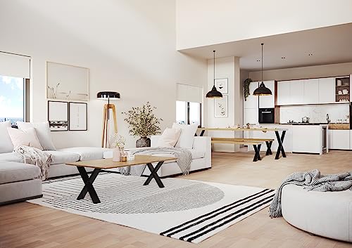 Blyty Premium X Frame Industrial Furniture Legs – Sturdy Black Dining Table, Coffee Table Legs, Breakfast Bar Table Stand for DIY Projects – Set