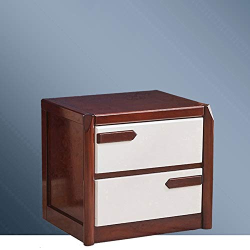 JYDQM Bedside Table Solid Wood Simple Bedside Table, Walnut Color and White Overall Bedside Table