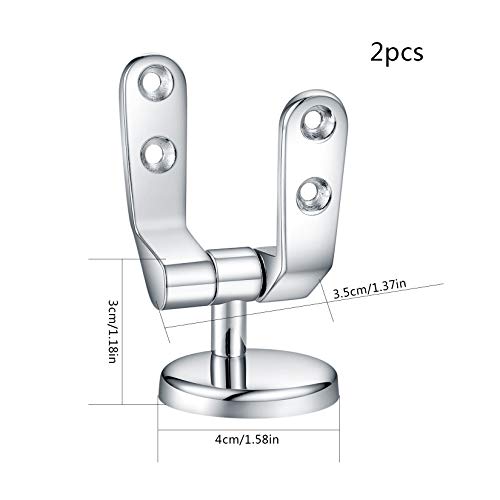 Toilet Seat Hinges Replacement, Chrome Finished Toilet Seat Hinge Fixings, Toilet Seat Hardware for Most Toilet Seats(2 Pcs)