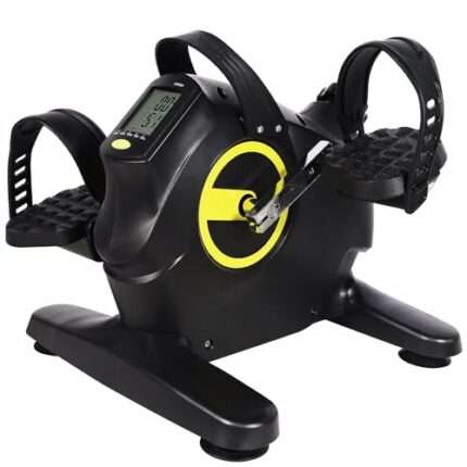 Hausse Portable Exercise Pedal Bike for Legs and Arms, Black Under Desk Mini Exercise Peddler Sitting for Seniors, Pedals Exerciser with LCD Disp