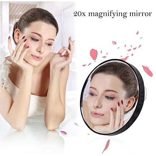 HAJTECH 20X Magnifying Mirror for Precise Makeup - Travel Vanity Mirror -Compact Cordless Portable & Durable Tool- for Bathroom Shaving Eyebrow T
