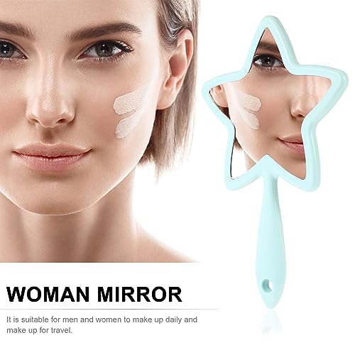 FOMIYES 1Pcs Handheld Mirror Five-pointed Star Shaped Handle Mirror Woman Makeup Mirror Handhold Travel Mirror with Handle (Random Color)