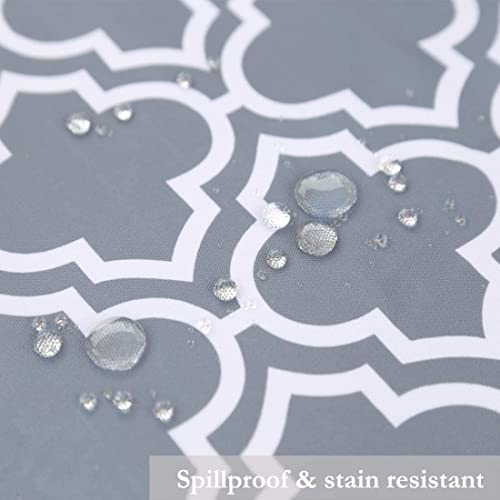 Eternal Beauty 152cm Round Palm Leaf Indoor Outdoor Splashproof Tablecloth with Umbrella Hole and Zipper for Patio Garden Party and BBQ (60")