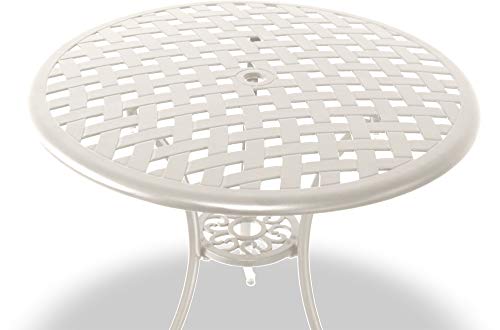 Homeology OSHOWA Cast Aluminium Weatherproof Outdoor Table with 2 Chairs Bistro Set