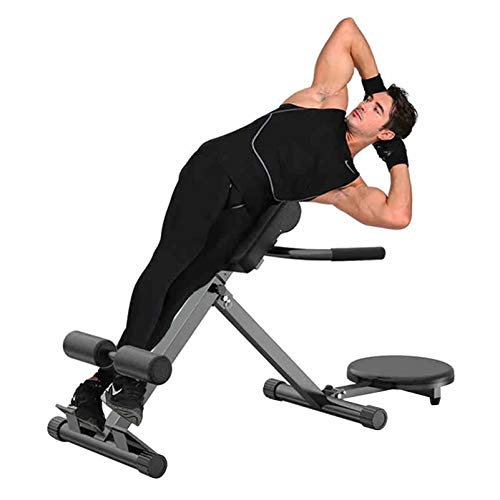 ZXYWW Folding Roman Chair, Adjustable Bench Roman Indoor Fitness Equipment with Waist Training and Push-Ups, Strength Training Back Machines