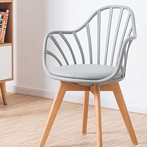 LIUZH Dining Room Chairs Backrest Armchair Living Room Plastic Folding Chair Dining Table Scandinavian Design Furniture (Color : Argento, Size :