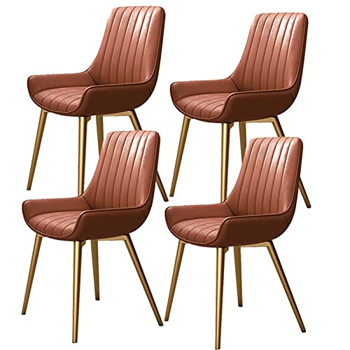 Kitchen Dining Room Furniture Chairs Dining Chairs Set Of 4 Modern Upholstered Kitchen Chairs Water Proof Leather Side Chair with Metal Legs for