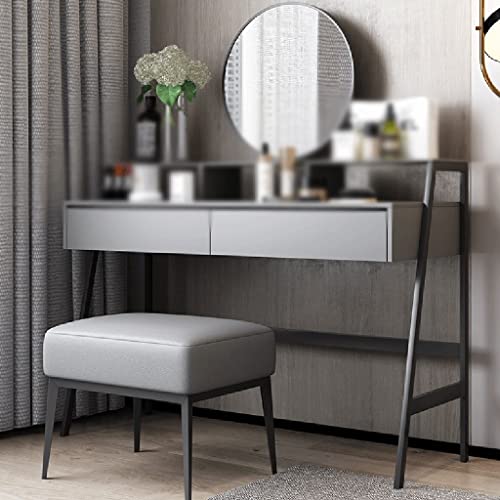 LUKEO Wooden Dressing Table Small Household Makeup Table Makeup Dressing Table (Color : 3-pack, Size : Light Grey)