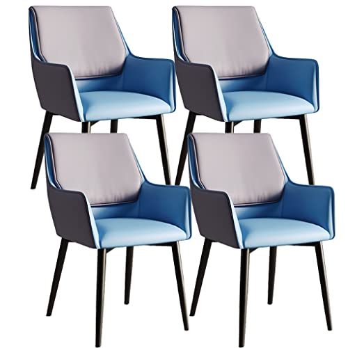 Kitchen Dining Room Furniture Chairs Kitchen Dining Chairs Set Of 4 PU Leather Chairs with Black Metal Legs For Living Room Bedroom Kitchen (Colo