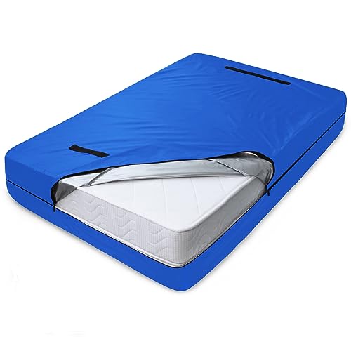 Mattress Bag for Moving Double Bed(US Full Size)with 4 Handles for Easy Moving, Waterproof Mattress Storage Bag, Double Zippers Reusable Heavy Du