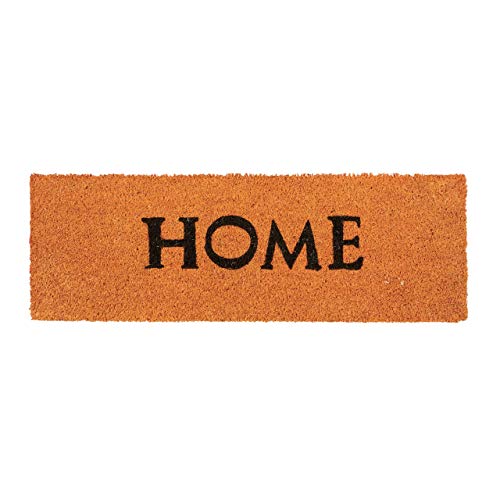 Relaxdays Narrow Coir Doormat HOME Print Anti-Slip Rubber PVC Underside Long Welcome Mat for the Balcony, Patio, Hallway, etc 1.5 x 75 x 50 cm, N