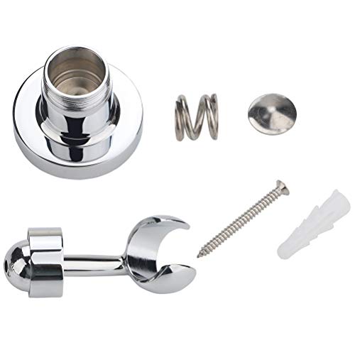 HIMREYLD Shower Head Holder - Shower Holder Bracket Copper Wall Mount for Handheld Showerhead and Standard Shower Hose - Chrome Plated 360 Degree