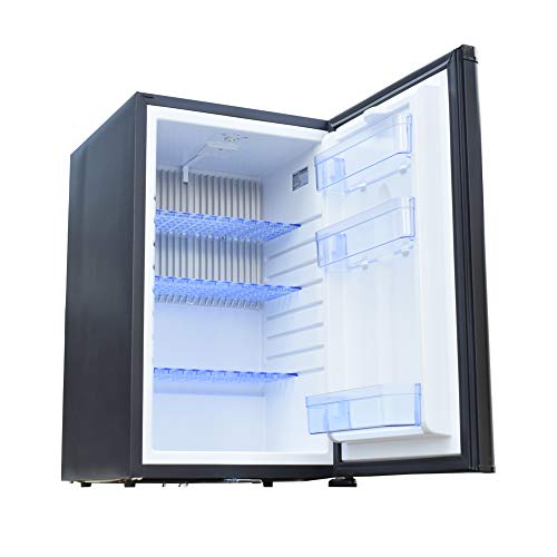 Smad 12V Fridge, Silent Campervan Fridge with Lock, Camping Fridge 12V 240V for Van, RV, Office, Dorm, Hotel, Car Fridge, 50L