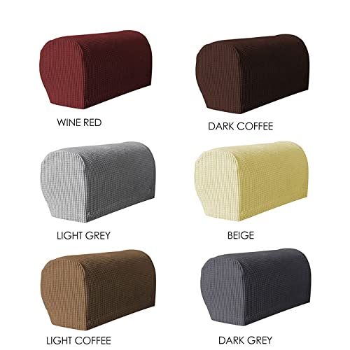 Yamvisa Armchair Covers, Set of 4 Armrest Chair Covers Non-Slip Arm Protector Stretch Armchair Couch Anti-Scratch Furniture Slipcovers for Sofa C