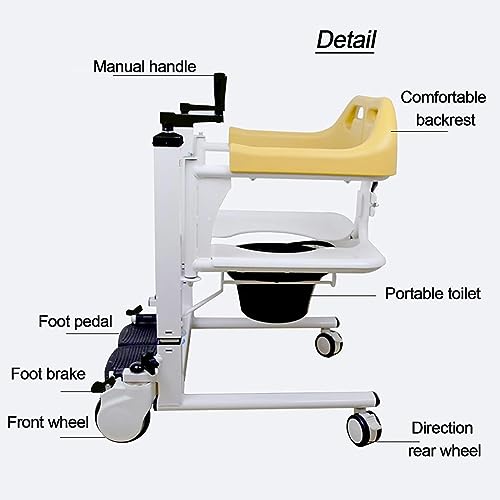 CNAOHGHN Multifunction Toilet Chair, Portable Stool for Chairs, Bathroom Wheels with Potty, U-Shaped Bathroom Shower Chair, Waterproof Armrests a