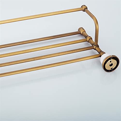 HIGOH Towel Racks,Bathroom Towel Rack Wall Mounted Towel Holder,All Copper European Towel Rack,Bathroom Antique Ceramic Base Towel Rail,New Retro