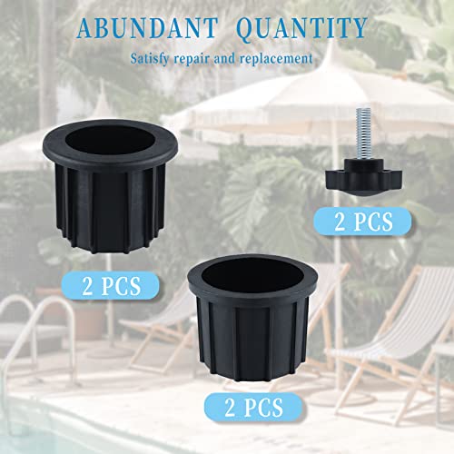 KINBOM 2 Sets Umbrella Base Stand Hole Ring Plug, Umbrella Base Accessories Umbrella Stand Part Replacement with M8 40mm Threaded Knobs