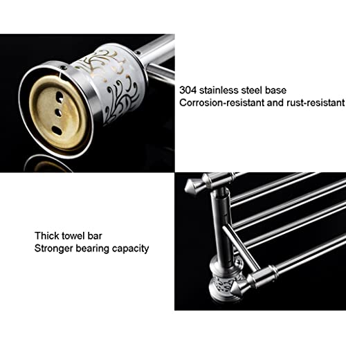 HIGOH Towel Racks,Bathroom Towel Rack Wall Mounted Towel Holder,Stainless Steel Towel Rack,304 Bathroom Rack with Single Towel Bar,Wall Mounted B