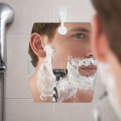 Shave Well 5X Magnified Fog Free Shower Mirror - Fogless Bathroom Shaving Mirror - for Men and Women - Large - Removable Adhesive Hook