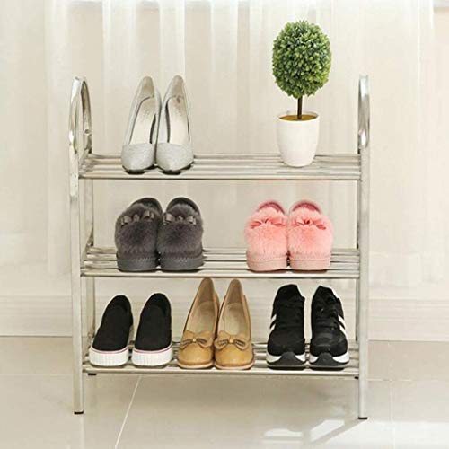 n/a 3 Tiers Shoe Rack with Handle Tower Storage Cabinet Adjustable Shoes Shelf Tower Metal Tall for Closet with Spare Parts