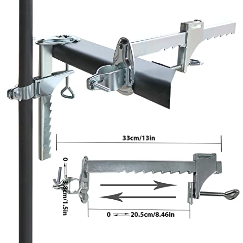 Mikytoper Sun Parasol Holder, Extended Heavy Duty Metal Patio Umbrella Clamp Stand, Outdoor Umbrella Holder for Balcony Bench Deck Railings, Clam