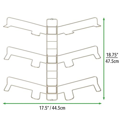 mDesign Shoe Rack – Adjustable Shoe Storage for 3 Pairs of Trainers, Sports Shoes and More – Space-Saving Wall-Mounted Shoe Rack – Matte Satin