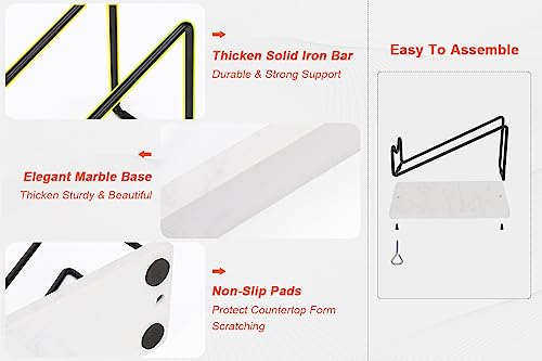 HarJue Tabletop Wine Rack, Wine Racks Countertop, Perfect Metal Wine Bottles Holder with Elegant Marble Base for Wine Lovers, Freestanding Wine B