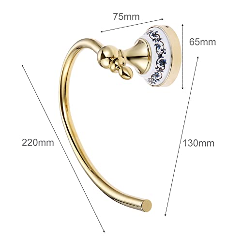 HIGOH Towel Racks,Towel Holder Bath Towel Holder, Bathroom Hand Towel, Towel Hook Hand Towel Holder,Wall Mounted Rack Blue & Porcelain Stainless