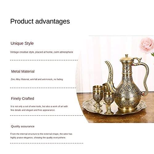 FEER Metal Bronze Wine Set European Vintage Home Wine Cabinet Decoration Wine Pot